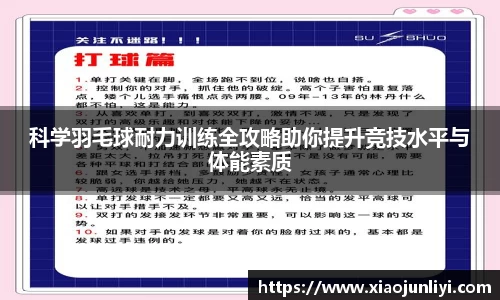 科学羽毛球耐力训练全攻略助你提升竞技水平与体能素质