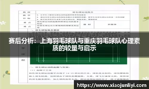 赛后分析：上海羽毛球队与重庆羽毛球队心理素质的较量与启示